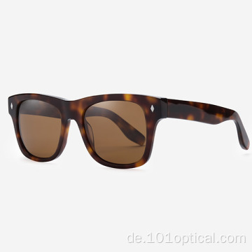 Rechteckige Acetat-Sonnenbrille für Damen und Herren
